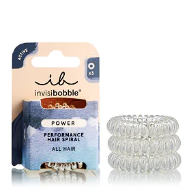 Invisibobble Power Performance Hair Spiral Ластик за коса за жени Нюанс Crystal Clear Комплект